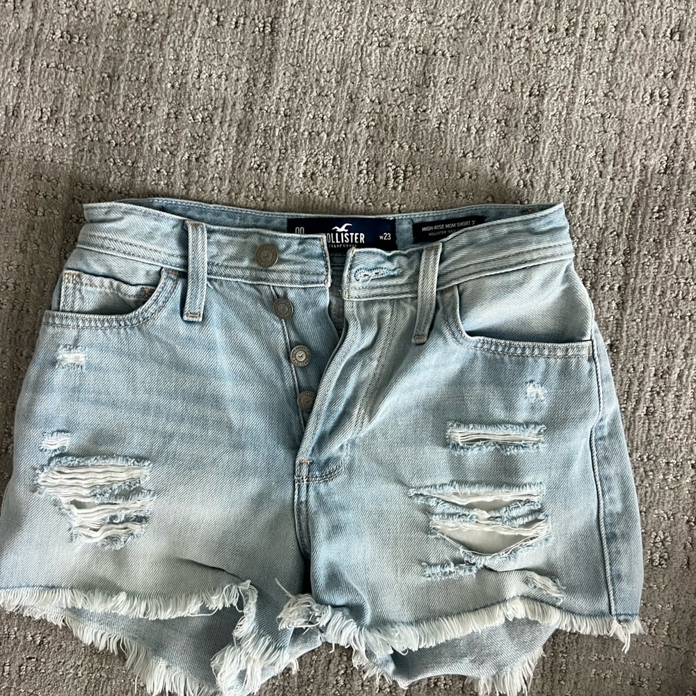 Hollister Blue Jean Shorts Distressed Style